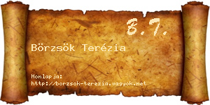 Börzsök Terézia névjegykártya